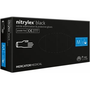 Rękawice nitrylowe bezpudrowe 100 sztuk Nitrylex Black rozmiar